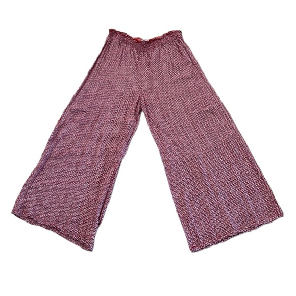 Nostalgia Red & Teal Patterned Boho Wide Leg Pants - Picture 5 of 13